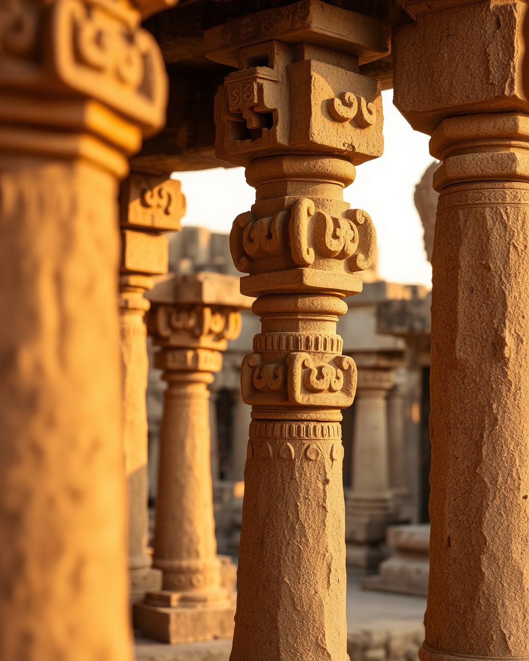 Hampi ruins architectural detail